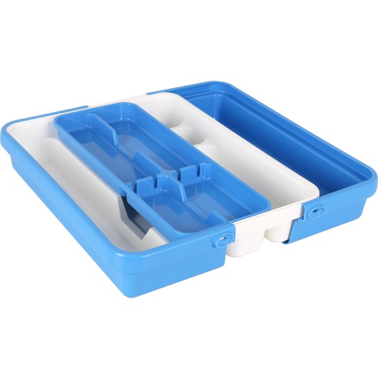 TRIPLE CUTLERY TRAY 31.7X41.8 MIXY BLUE/WHITE image 4