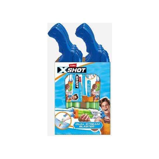 PISTOLA DE AGUA X-SHOT SMALL QUAD STREAM BLASTER CON DOS CAÑONES 132X402X53CM - MODELOS SURTIDOS image 1