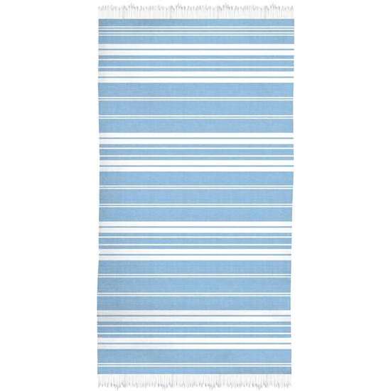 PAREO 100X180 RAYAS FLECOS SAMANI AZUL image 0