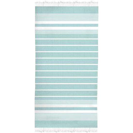 PAREO 100X180 RAYAS FLECOS HANNAM AGUA image 0