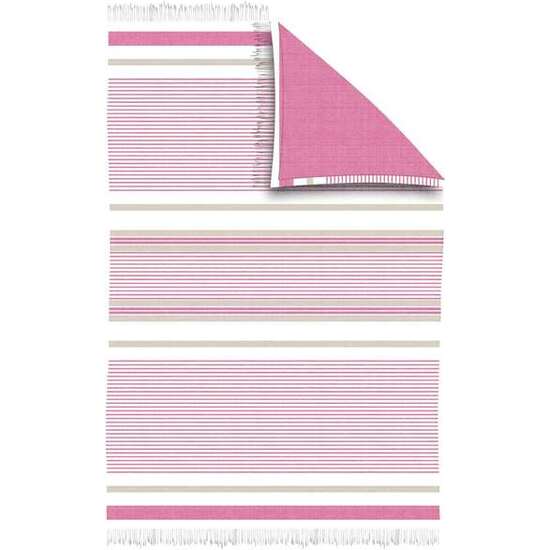 PAREO-TOALLA 100X150 RAYAS FLECOS KUPE FUCSIA - MODELOS SURTIDOS image 0