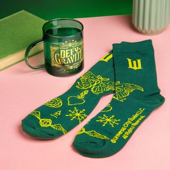 SET TAZA CRISTAL + CALCETINES ELPHABA WICKED image 1