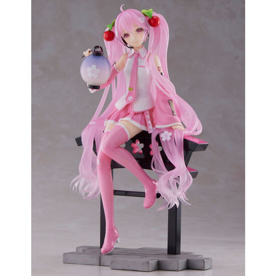 FIGURA SAKURA MIKU AMP+ PRIZE SAKURA LANTERN VER. HATSUNE MIKU 18CM image 0