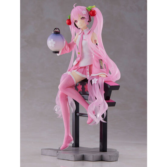 FIGURA SAKURA MIKU AMP+ PRIZE SAKURA LANTERN VER. HATSUNE MIKU 18CM image 1