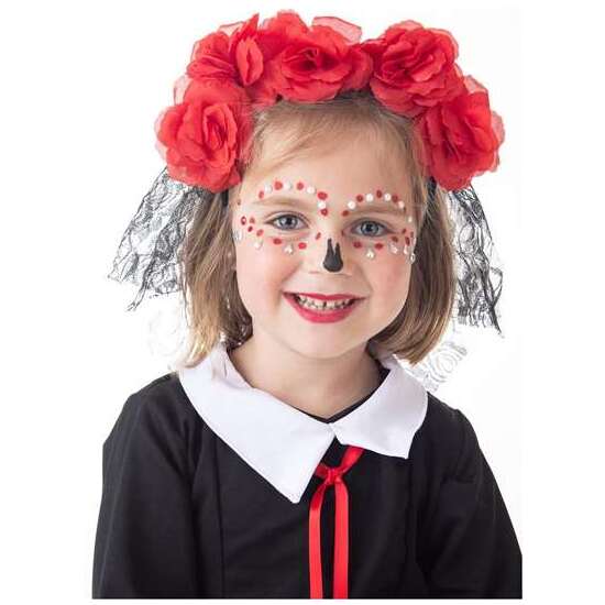 DISFRAZ INFANTIL CATRINA T-5 (VESTIDO, LAZO Y CORONA (SURTIDAS)) image 1