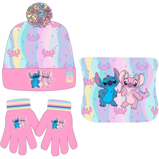 CONJUNTO GORRO GUANTES BRAGA CUELLO STITCH DISNEY image 0