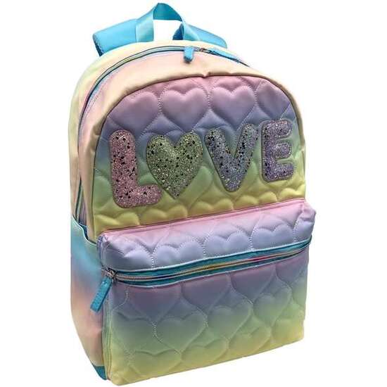 MOCHILA AMERICANO BLIN-BLIN LOVE DE TACTO. DETALLES BORDADOS Y EN RELIEVE. RESISTENTE, ESPACIOSA Y ORGANIZADA. 42 X 30 X 14 CM. image 0