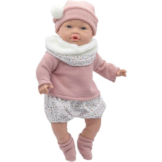 MUÃ±ECA BEBE REBORN DANIELA LLORON BUFANDA ROSA image 0