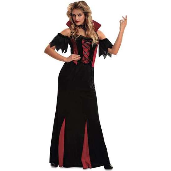 DISFRAZ VAMPIRESA S TOP CON CUELLO, FALDA Y GARGANTILLA TALLA S image 1