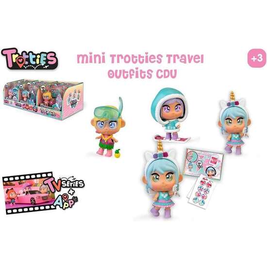 MUÑECA MINI TROTTIES 10 CM. VESTIDOS PARA VIAJAR.  - MODELOS SURTIDOS image 1