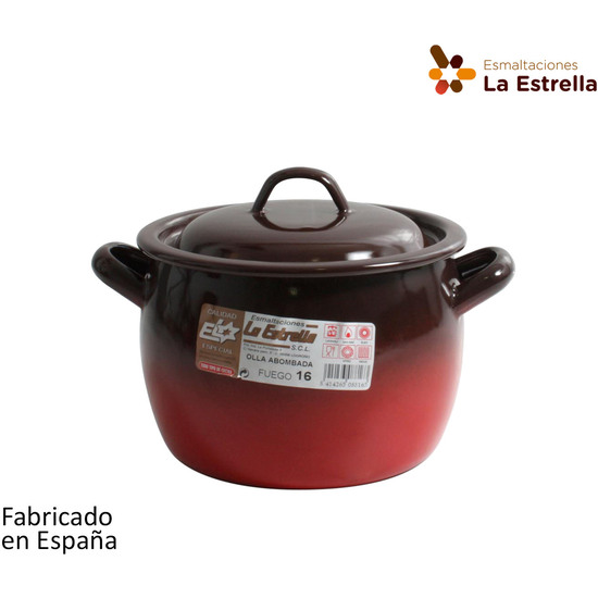 OLLA ABOMBADA C/TAPA 16CM - 3L FUEGO image 0