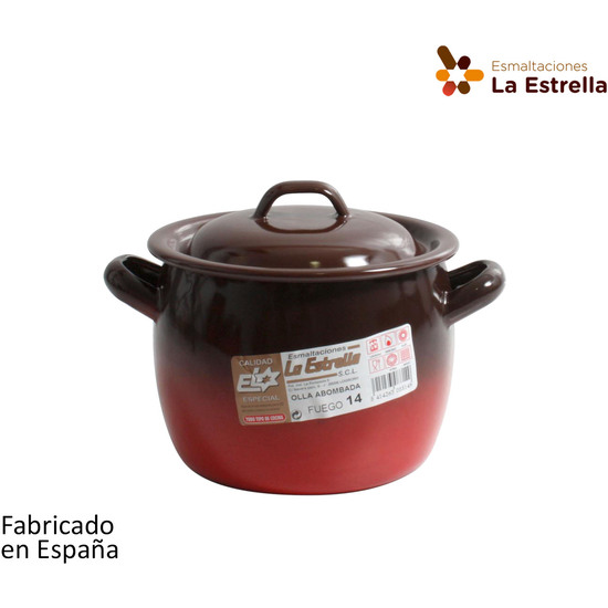 OLLA ABOMBADA C/TAPA 14CM - 2L FUEGO image 0