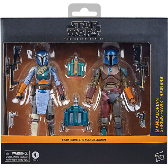 BLISTER 2 FIGURAS MANDALORIAN & SHRIEK-HAWK TRAINERS THE MANDALORIAN STAR WARS 15CM image 0