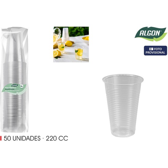 SET-50 VASO TRANSPARENTE 220CC ALGON image 0