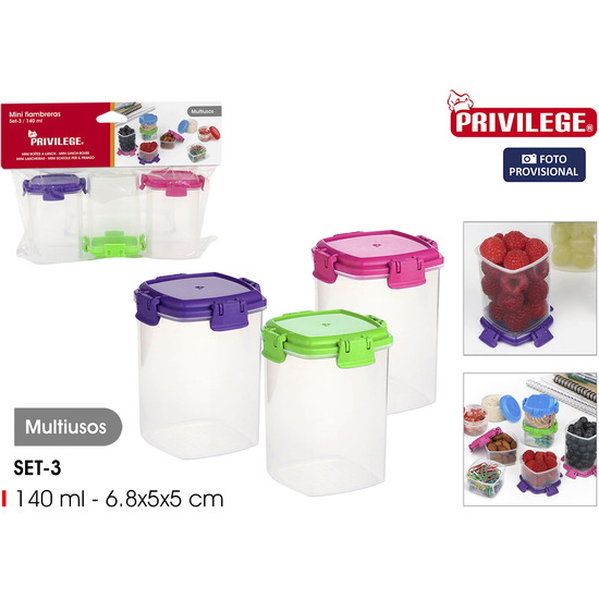 SET-3 MINI FIAMBRERAS 140ML PRIVILEGE image 0