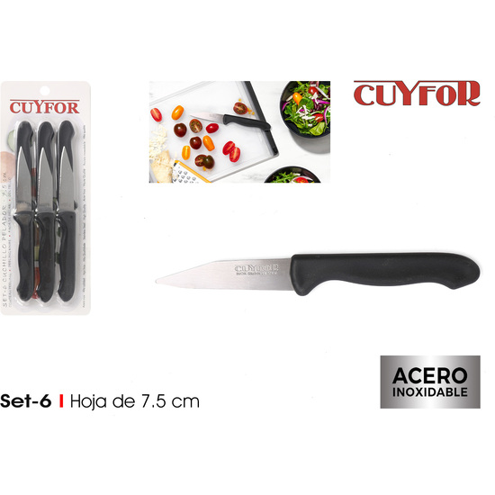 PRB SET-6 CUCHILLOS PELADOR 7.5CM CUYFOR image 0