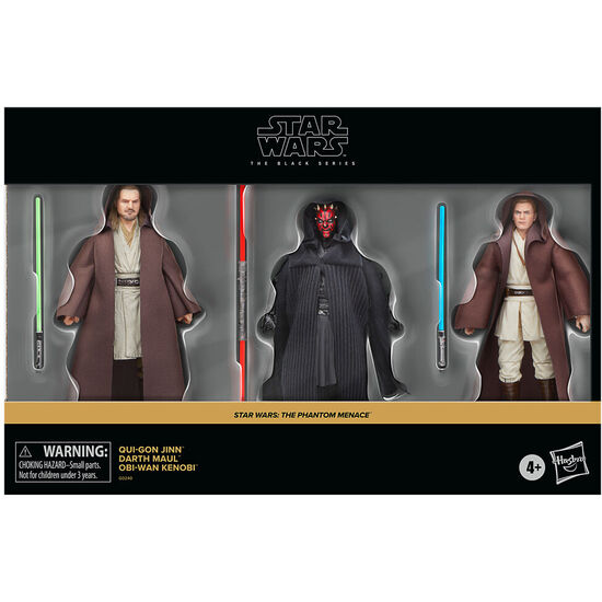 BLISTER 3 FIGURAS QUI-GO JINN DARTH MAUL OBI-WAN KENOBI LA AMENAZA FANTASMA STAR WARS 15CM image 0