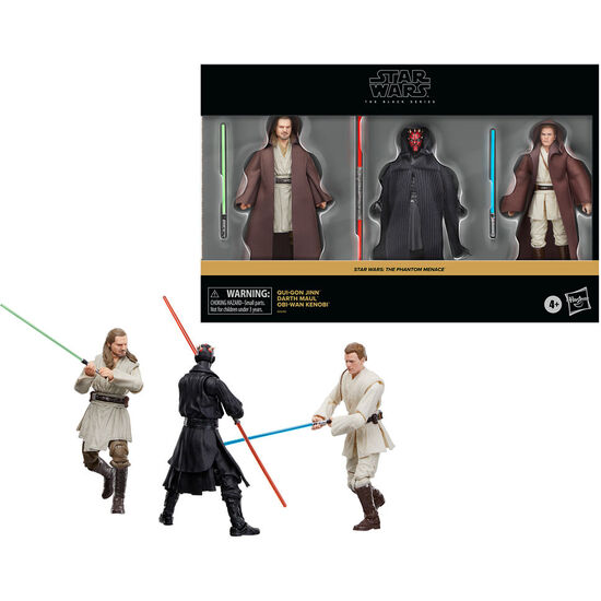 BLISTER 3 FIGURAS QUI-GO JINN DARTH MAUL OBI-WAN KENOBI LA AMENAZA FANTASMA STAR WARS 15CM image 1