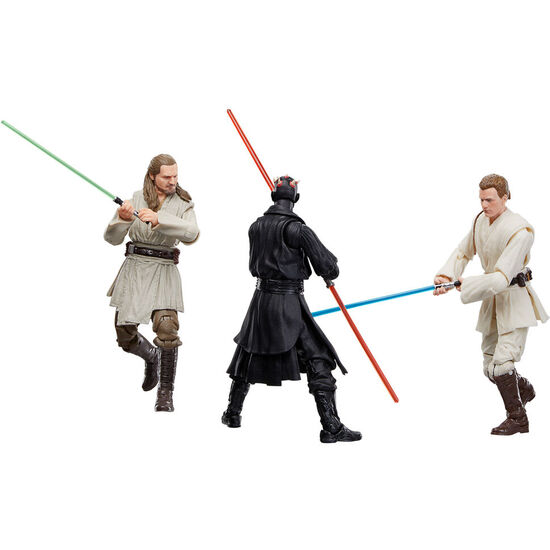 BLISTER 3 FIGURAS QUI-GO JINN DARTH MAUL OBI-WAN KENOBI LA AMENAZA FANTASMA STAR WARS 15CM image 2