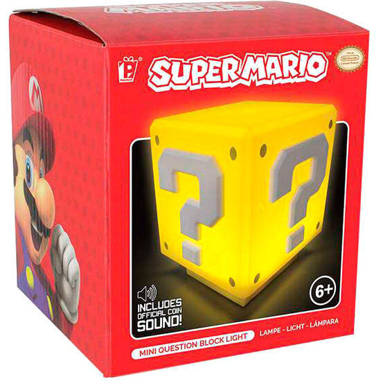 LAMPARA SONIDO MINI QUESTION BLOCK SUPER MARIO BROS NINTENDO image 1