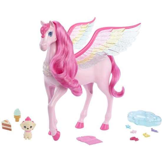CABALLO PEGASO DE BARBIE UN TOQUE DE MAGIA CON LUCES Y SONIDOS,  INCLUYE UN PERRITO MÁGICO Y ACCESORIOS image 1