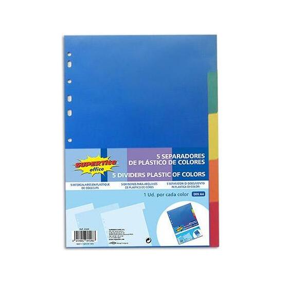 PLASTIC DIVIDERS 5 COLORS 5UDS image 0