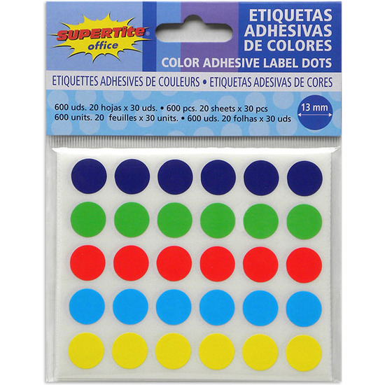 CIRCULAR ADHESIVE LABELS 4 COLORS 600UTS image 0