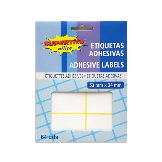 WHITE ADHESIVE LABELS 53MM X 34MM image 0