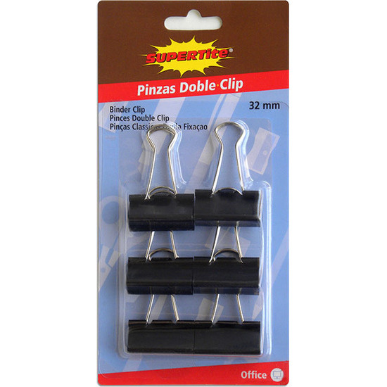 6 BLACK BINDER CLIPS 32MM image 0