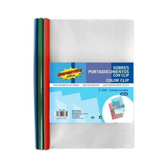 MULTI-COLOURED CLIP BINDER-PLASTIC TRANS image 0