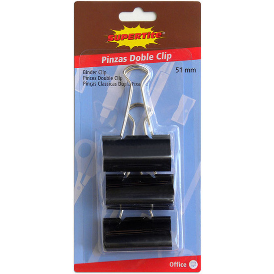 3 BLACK BINDER CLIPS 21MM image 0