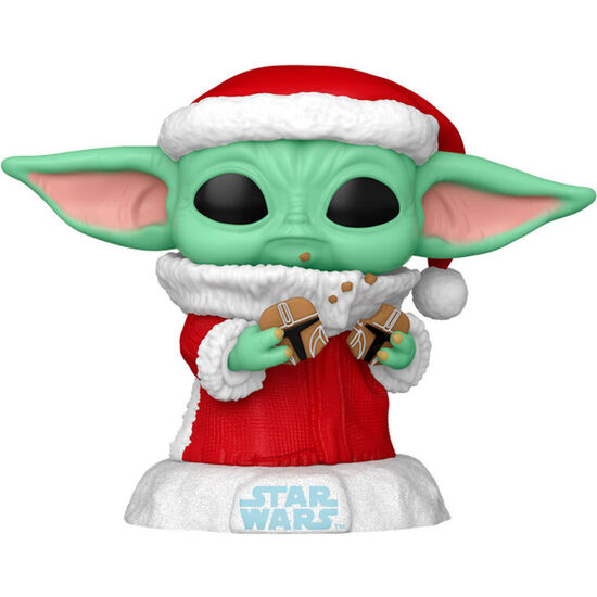 FIGURA POP STAR WARS GROGU WITH CHRISTMAS COOKIE image 1