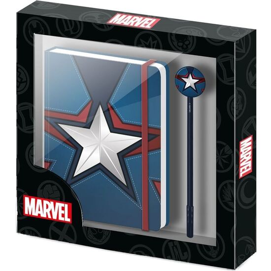 SET DIARIO + BOLIGRAFO CAPITAN AMERICA MARVEL image 0