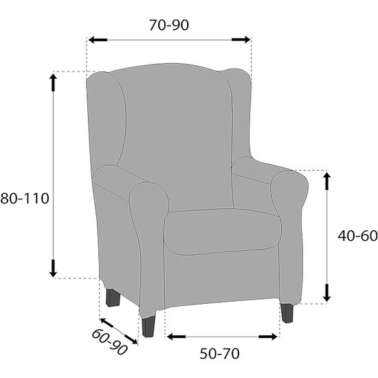 FUNDA SILLÓN OREJERO DÚPLEX TÚNEZ SALMÓN image 2