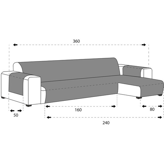 CUBRE CHAISE LONGUE ÁMBAR 240 CM CUERO image 4