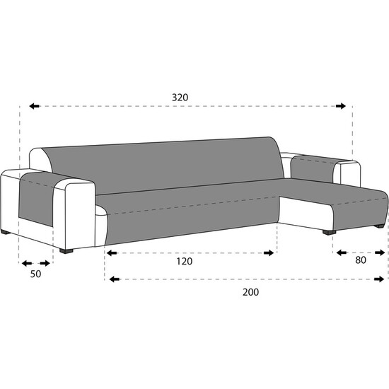 CUBRE CHAISE LONGUE ÁMBAR 200 CM MARRÓN image 4