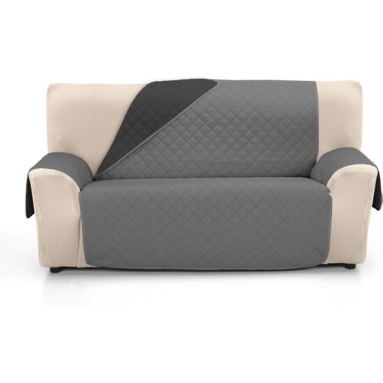 CUBRE SOFÁ ÁMBAR 2 PLAZAS ANTRACITA/NEGRO image 0