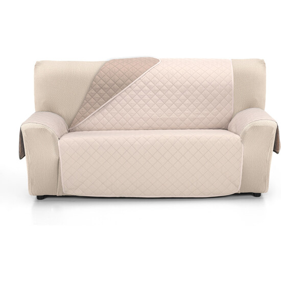 CUBRE SOFÁ ÁMBAR 2 PLAZAS XL LINO/CUERO image 0