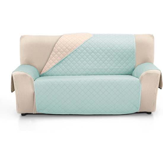 CUBRE SOFÁ ÁMBAR 3 PLAZAS XL BEIGE/AGUAMARINA image 0