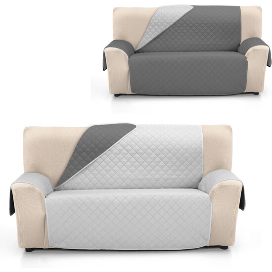 CUBRE SOFÁ ÁMBAR 2 PLAZAS XL GRIS/ANTRACITA image 1