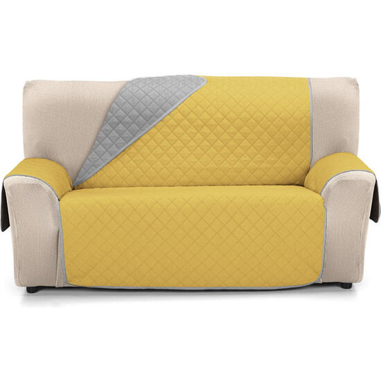 CUBRE SOFÁ ÁMBAR 2 PLAZAS XL MOSTAZA/PERLA image 0