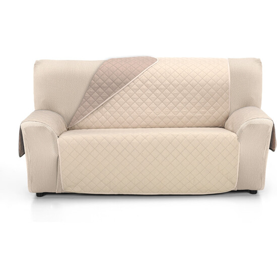 CUBRE SOFÁ ÁMBAR 3 PLAZAS BEIGE/CUERO image 0