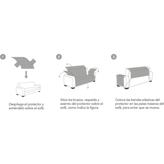 CUBRE SOFÁ ÁMBAR 4 PLAZAS XL GRIS/ANTRACITA image 2