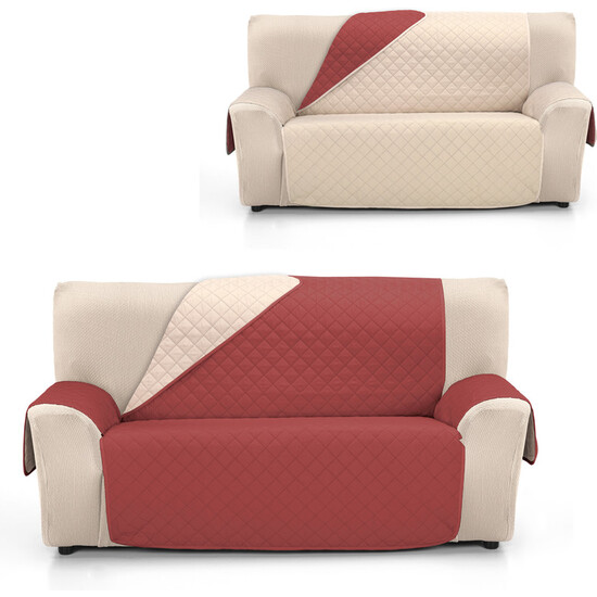 CUBRE SOFÁ ÁMBAR 4 PLAZAS XL BEIGE/ROJO image 1