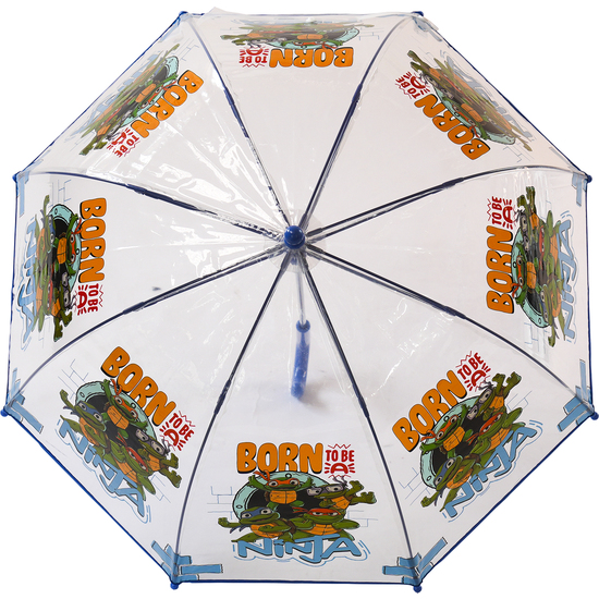 PARAGUAS MANUAL BURBUJA TRANSPARENTE TORTUGAS NINJA 48CM image 0