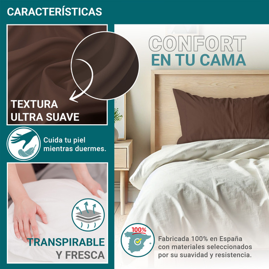 FUNDA ALMOHADA-CUADRANTES MARRON 135 CM image 3