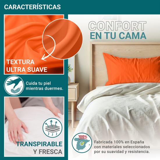 FUNDA ALMOHADA-CUADRANTES NARANJA 135 CM image 3