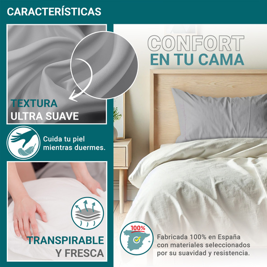 FUNDA ALMOHADA-CUADRANTES GRIS PLATA 135 CM image 3