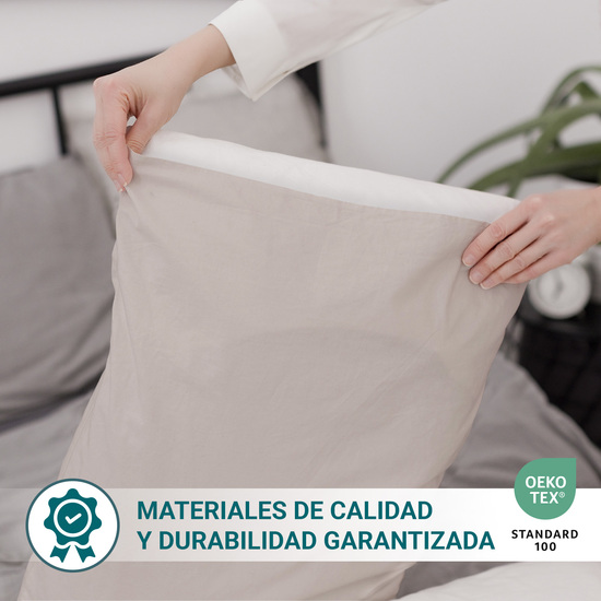 FUNDA ALMOHADA-CUADRANTES BEIGE 45X80 CM PACK 2 image 2