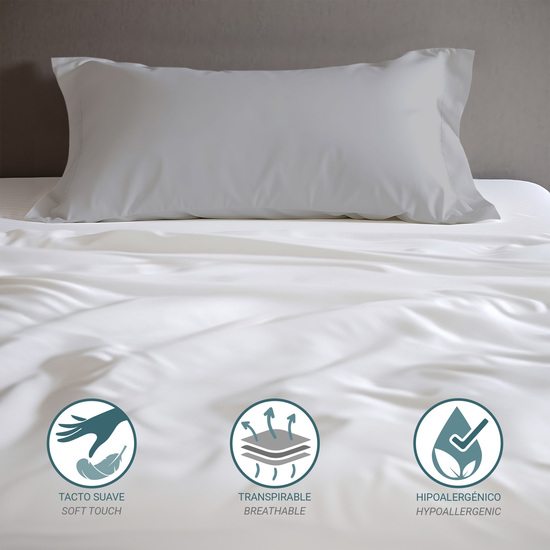 FUNDA ALMOHADA-CUADRANTES GRIS PLATA 45X80 CM PACK 2 image 1